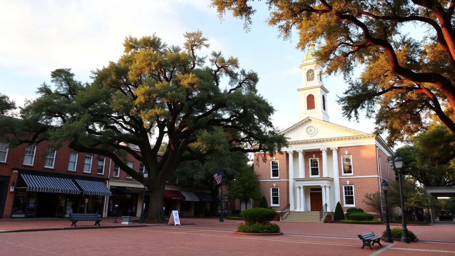 Historic Newton County courthouse square in Covington, Georgia