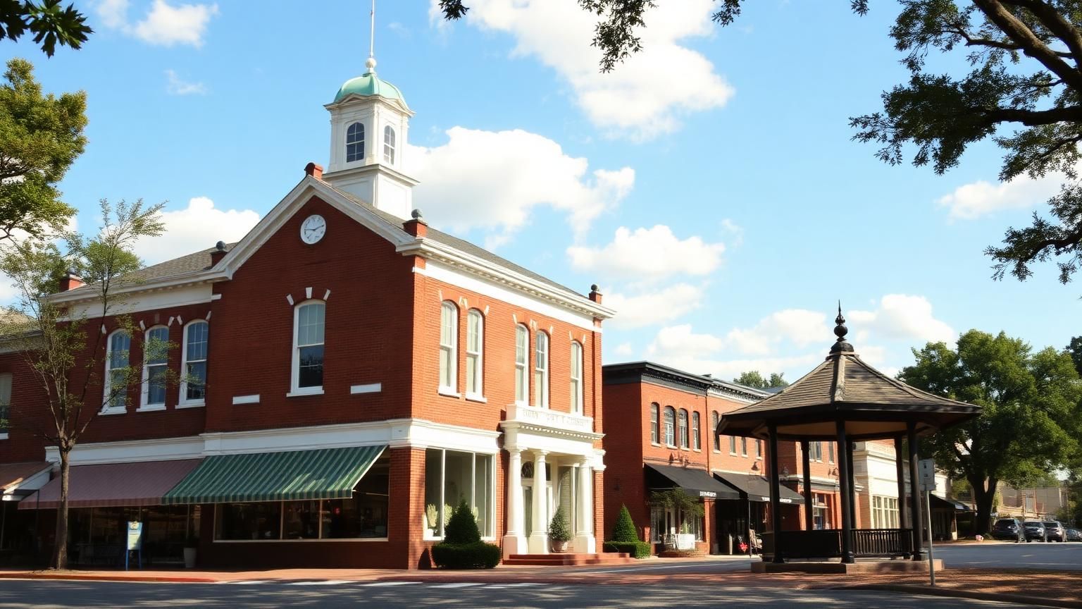 Monroe County courthouse on the Forsyth, Georgia town square
