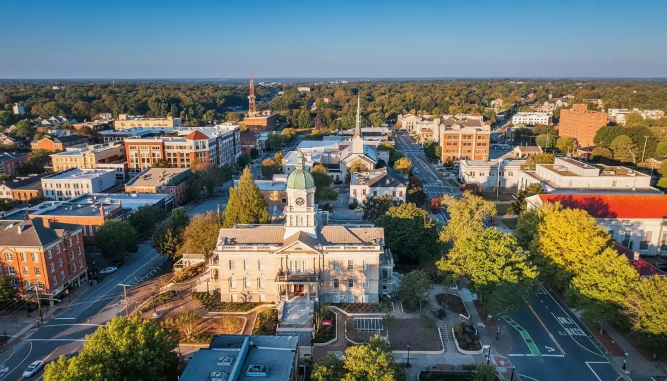Aerial view of Hampton, Georgia near the Nova Brain and Spine location