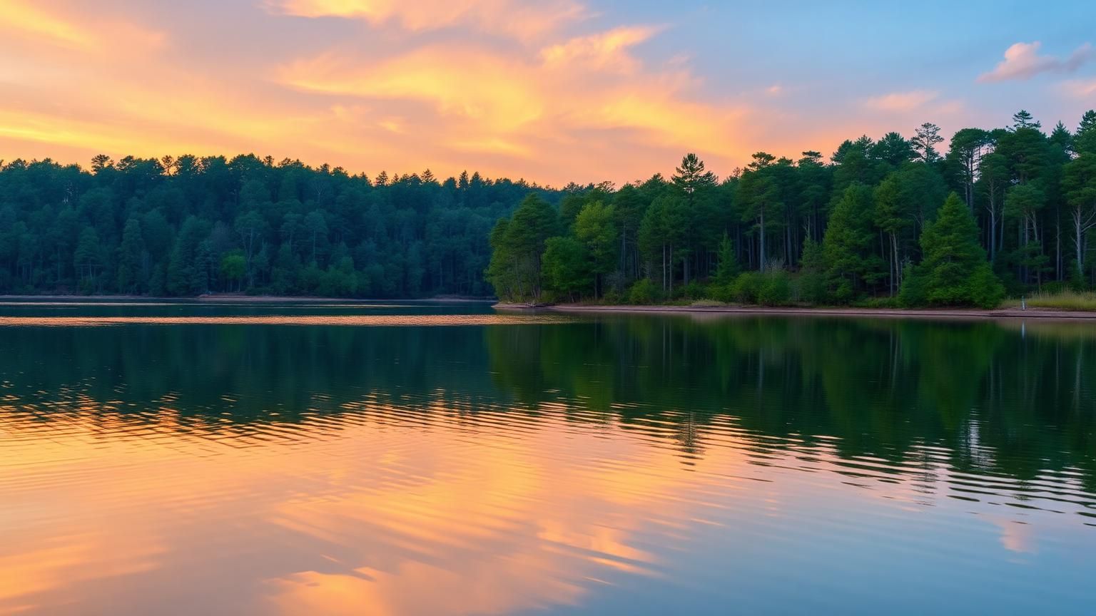 Sunset over West Point Lake near LaGrange, Georgia